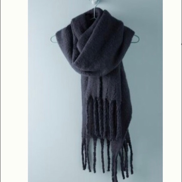 Anthropologie Accessories - NWT Anthropologie Navy Bonnie Fringed Wrap Scarf